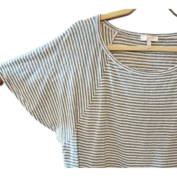 Joie Womens oversized 100% Linen green white striped tee size XS Short sleeve - Picture 2 of 10